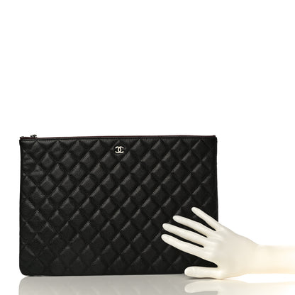 Chanel Caviar Quilted Large Cosmetic Case Black 2 of 11
