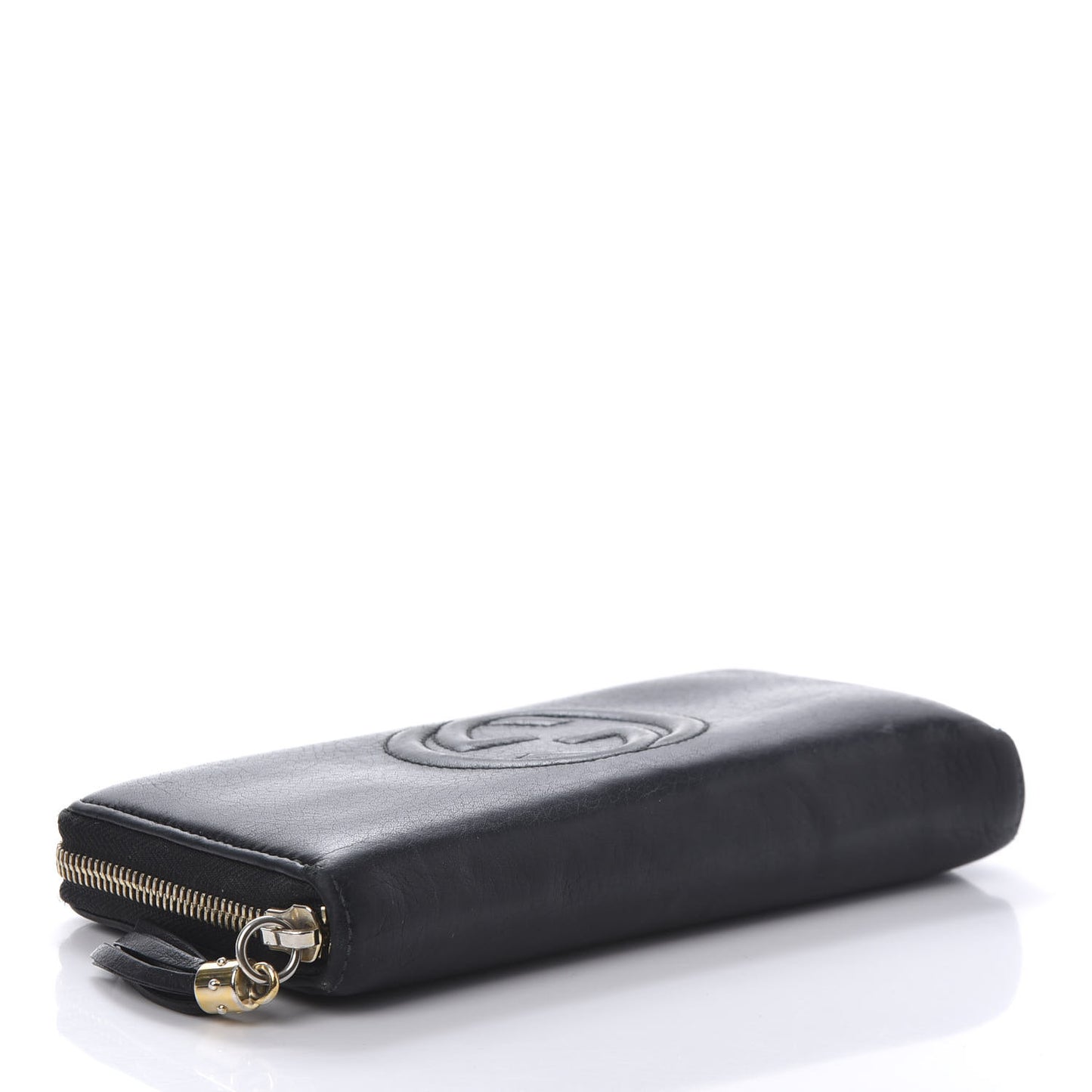Calfskin Soho Zip Around Wallet Black