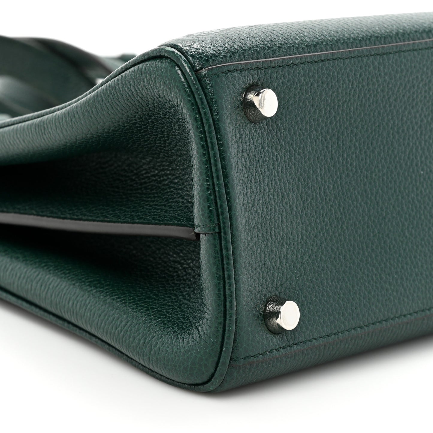 Grainy Calfskin Small Zumi Top Handle Bag Vintage Green