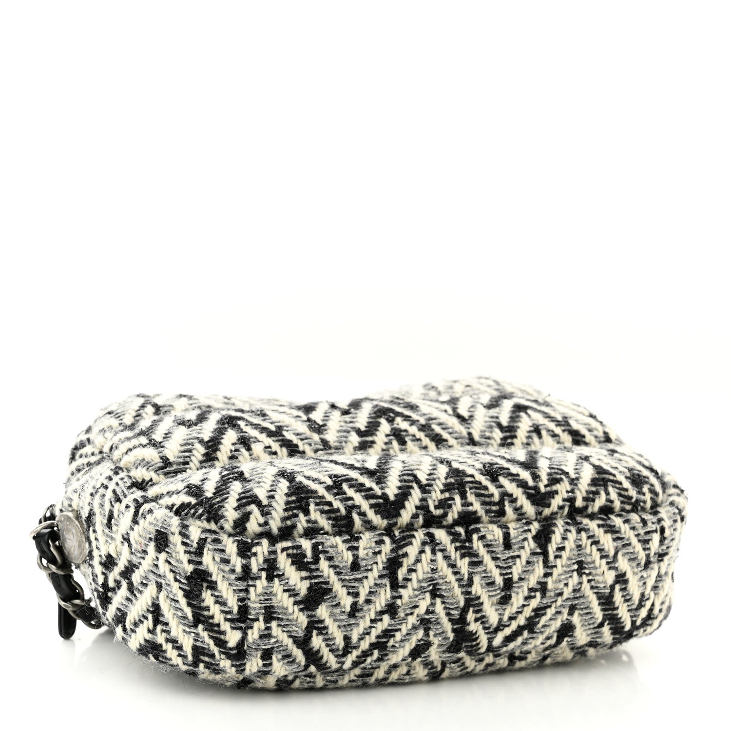 Chanel Tweed CC Camera Case Black White Grey 4 of 10