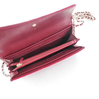 Chanel Velvet Boy Wallet On Removable Chain Burgundy 5 of 8