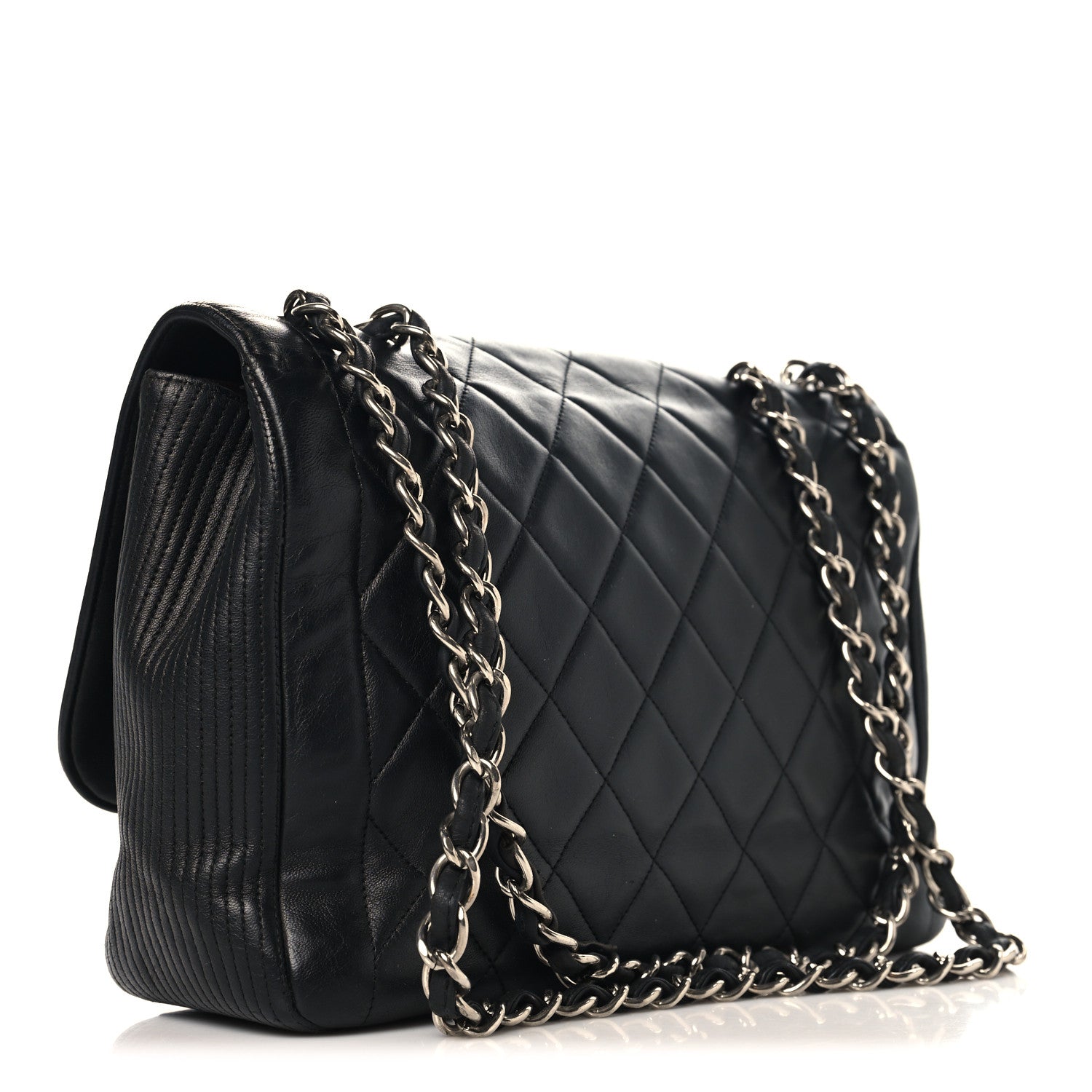 Chanel Lambskin Quilted Large Coco Rider Flap Black 1860740