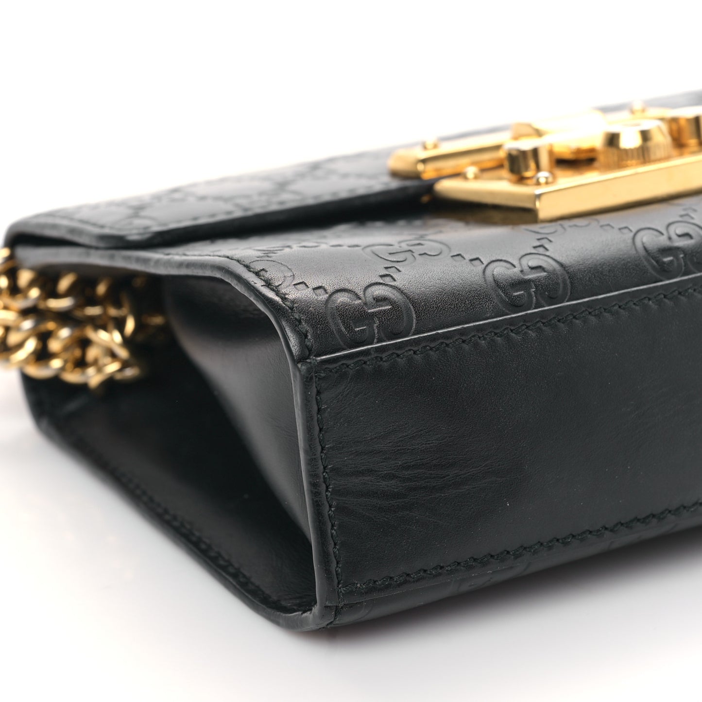 Guccissima Small Padlock Shoulder Bag Black