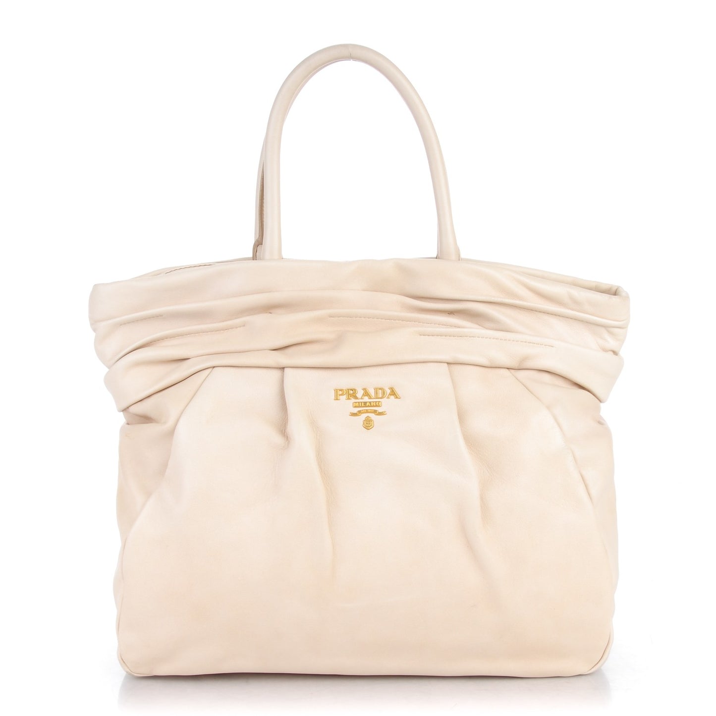 Soft Calf Pleated Shopping Tote Talco