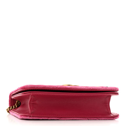 Gucci Velvet Matelasse Love Embroidered GG Marmont Mini Bag Light Raspberry Rose 4 of 9