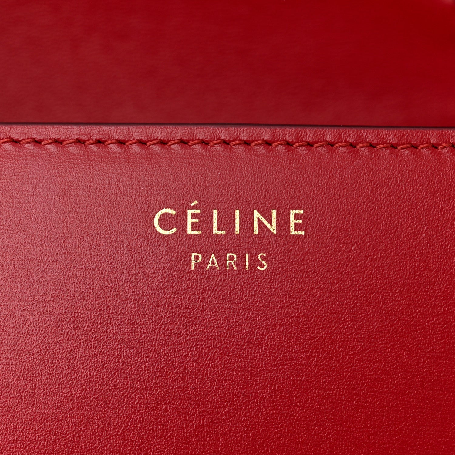 Celine Smooth Calfskin Small Classic Box Flap Bag Red 6 of 15