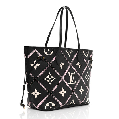 Louis Vuitton Empreinte Monogram Giant Broderies Neverfull MM Black 3 of 9