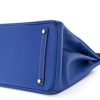 Hermes Epsom Candy Birkin 35 Bleu Electrique Mykonos 10 of 13