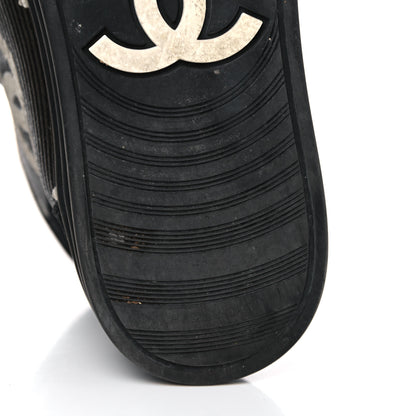 Chanel Canvas Suede CC Star Zipped High Top Sneakers 37.5 Black 9 of 16