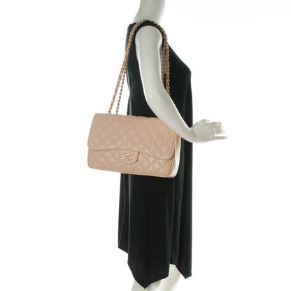 Chanel Caviar Quilted Jumbo Single Flap Beige Clair 2 of 7