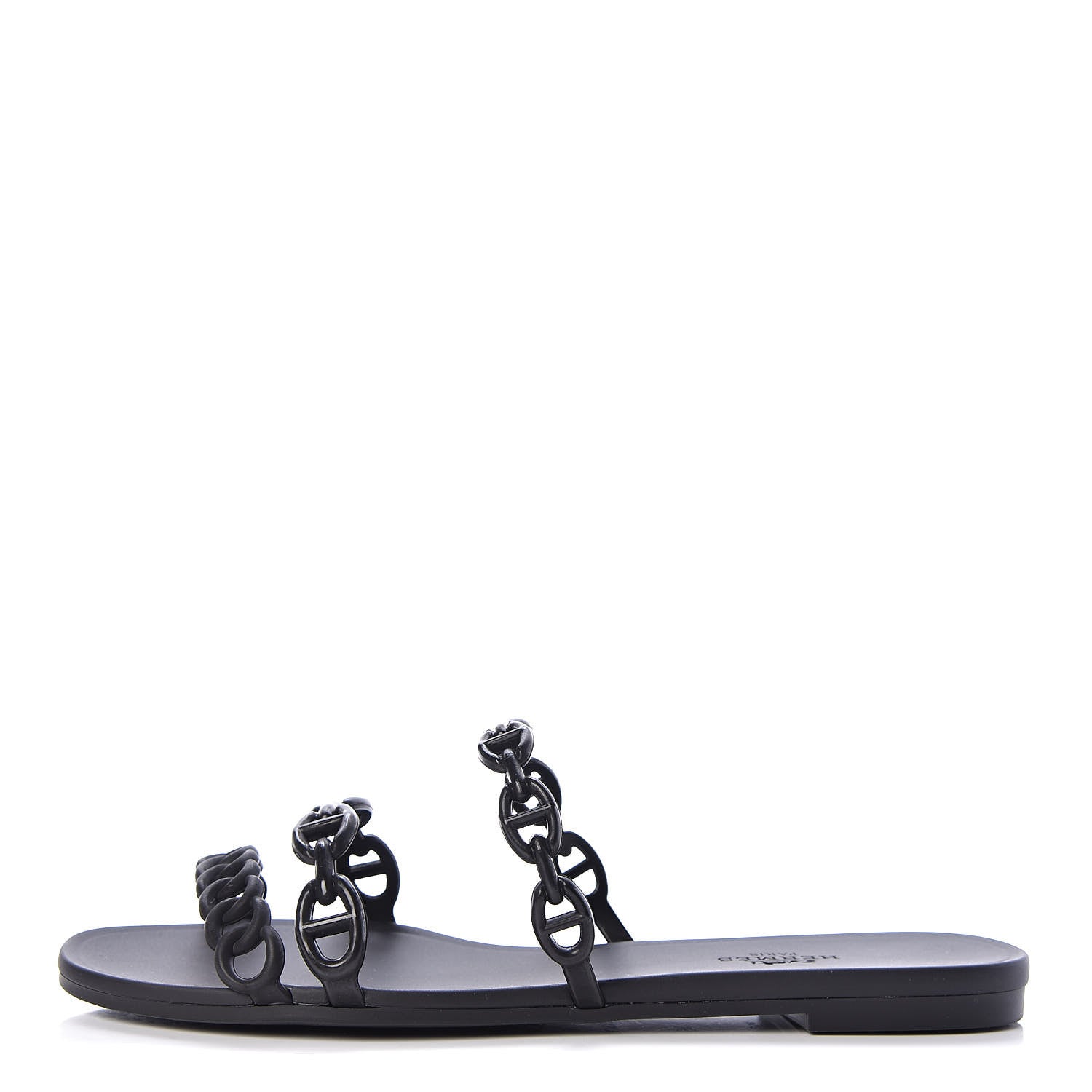 Hermes Rubber Chaine d'Ancre Rivage Sandals 36 Black 1 of 8