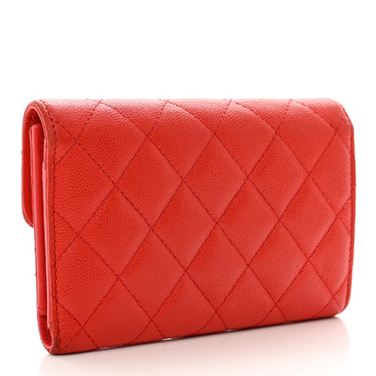 Chanel Caviar Quilted Medium Flap Wallet Red 3 of 14