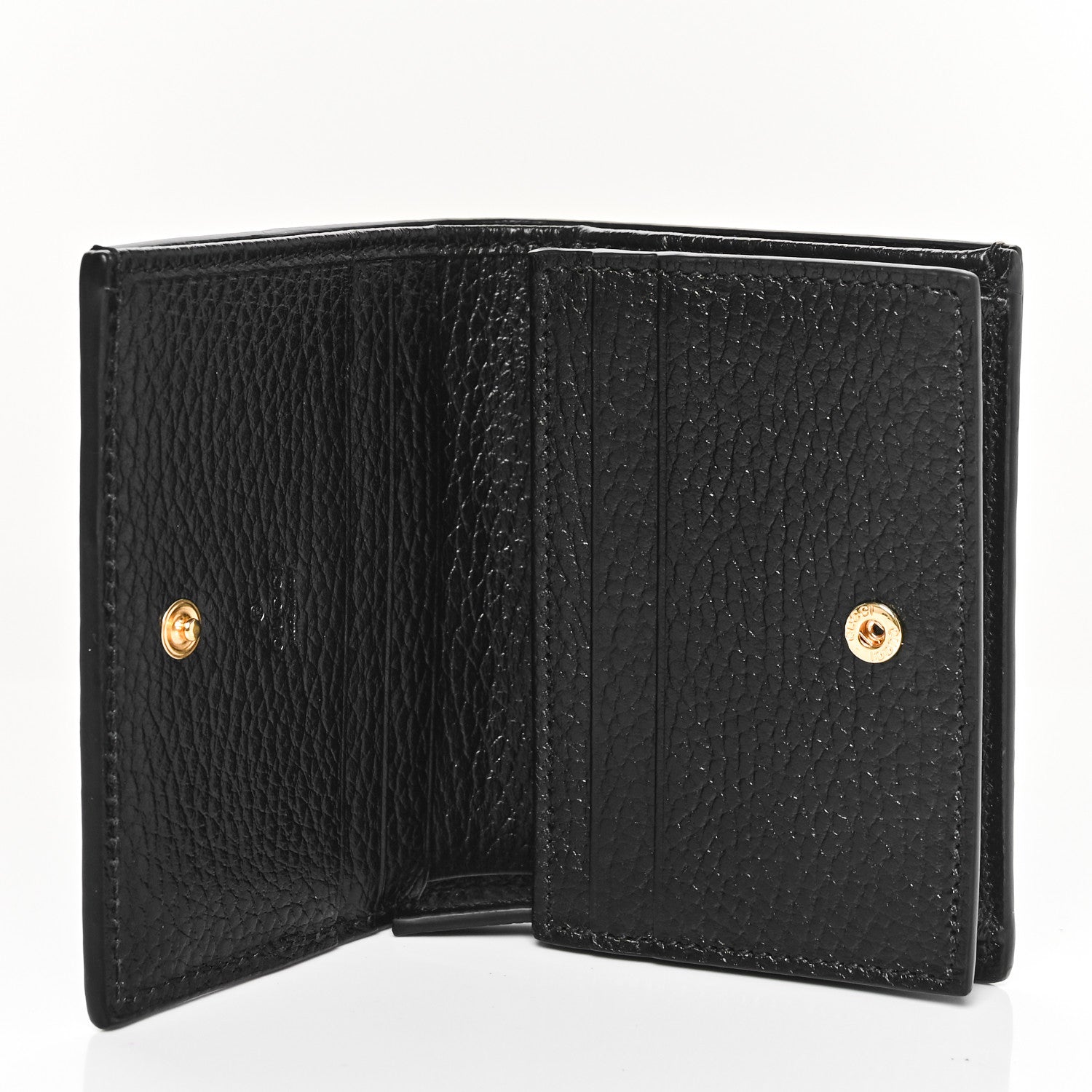 Gucci Dollar Calfskin GG Supreme Monogram GG Marmont Card Case Black Beige Ebony 5 of 7