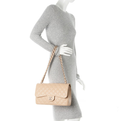 Chanel Caviar Quilted Jumbo Double Flap Beige Clair 2 of 9