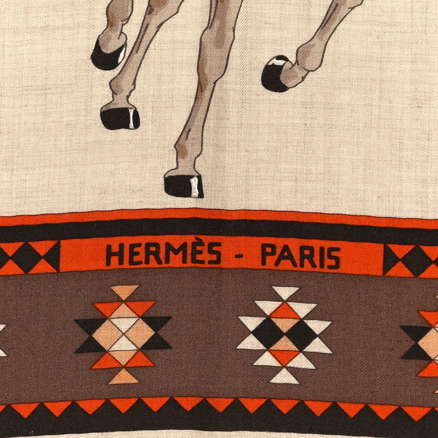 Hermes Cashmere Silk Les Chevaux Qataris Shawl 140 2 of 6