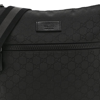 Gucci Nylon Monogram Medium Flat Messenger Bag Black 9 of 11