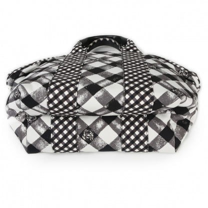 Chanel Toile Gingham Print Basket Tote 11C 3 of 10