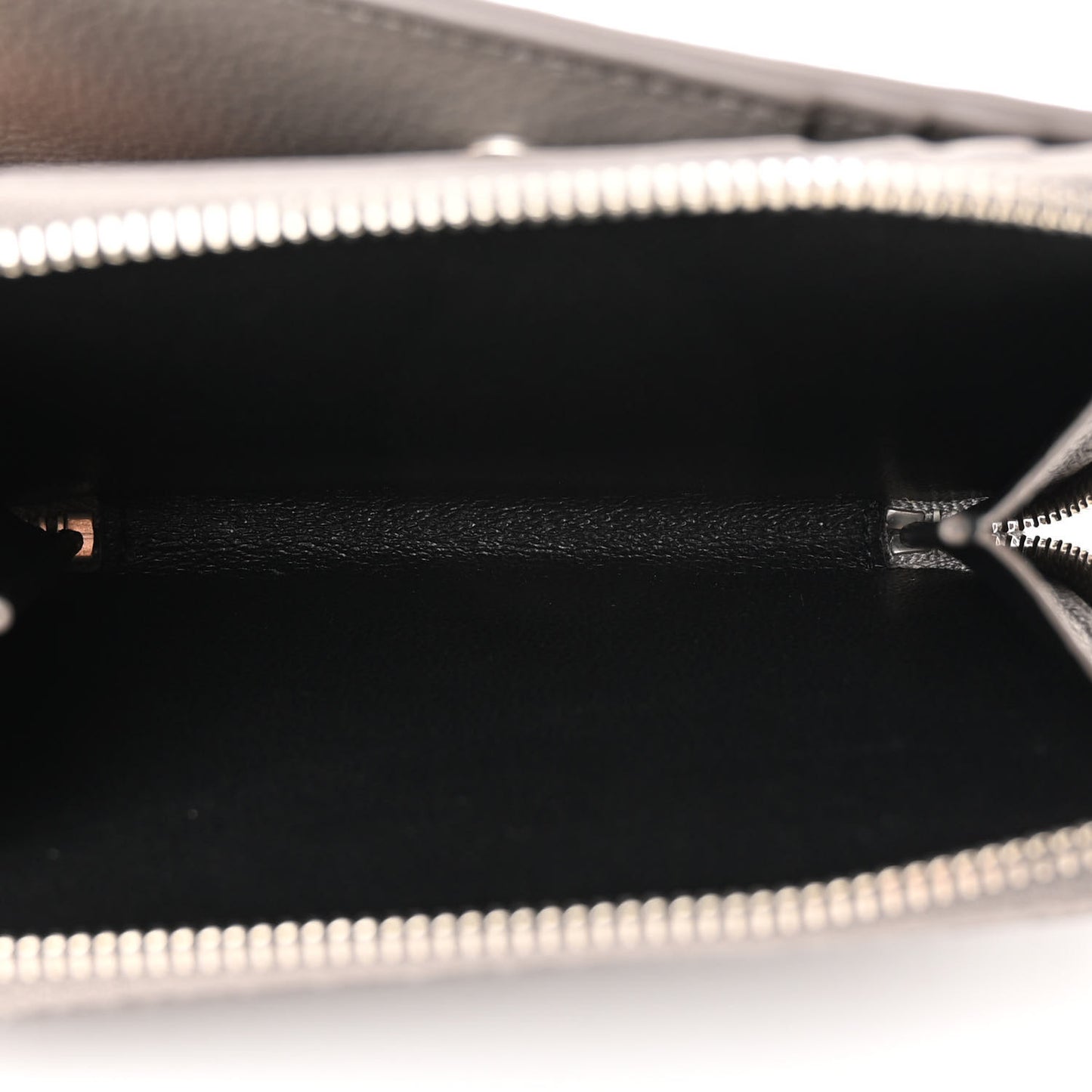 Grained Calfskin Rive Gauche Compact Zip Around Wallet Fog