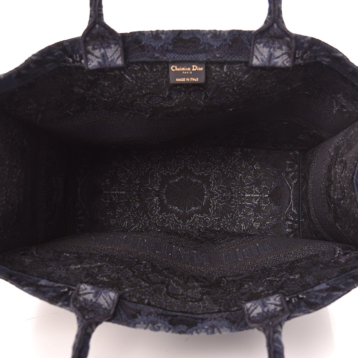 Christian Dior Canvas Embroidered KaleiDioroscopic Book Tote Blue 5 of 15