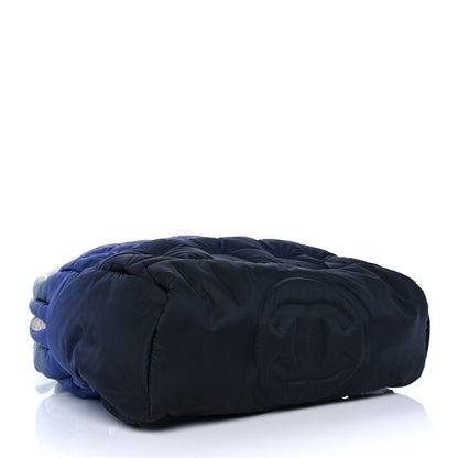 Chanel Nylon Embossed Small Doudoune Backpack Black Blue White 4 of 11