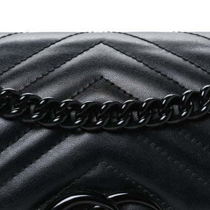 Gucci Calfskin Matelasse Monochrome Small GG Marmont Shoulder Bag Black 8 of 13