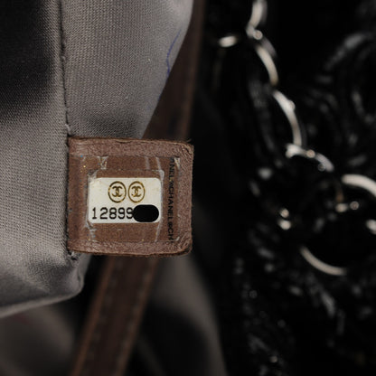 Chanel Vinyl Graphic Edge Tote Black 10 of 10