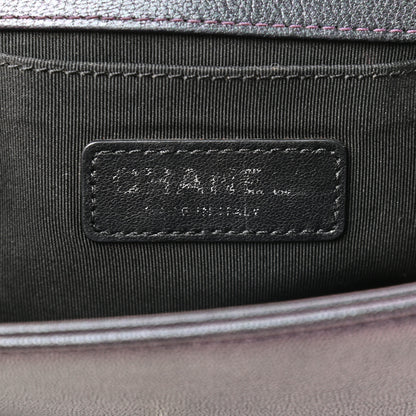 Chanel Iridescent Goatskin Quilted Small Boy Flap Purple 6 of 12