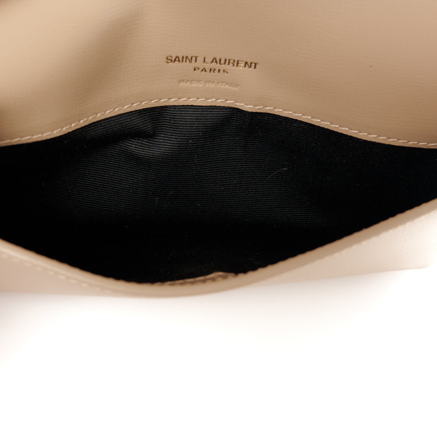 Saint Laurent Smooth Calfskin Monogram Phone Holder Crossbody Dark Beige 5 of 10