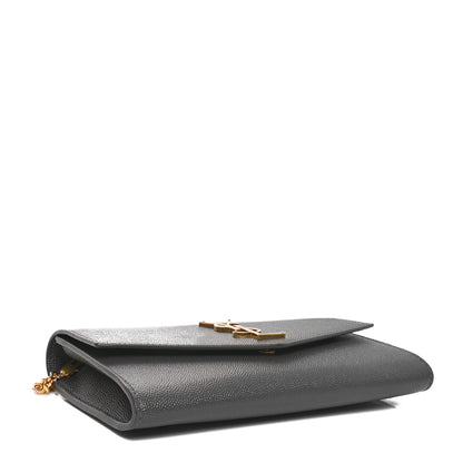 Saint Laurent Grain de Poudre Uptown Chain Wallet Storm 4 of 10