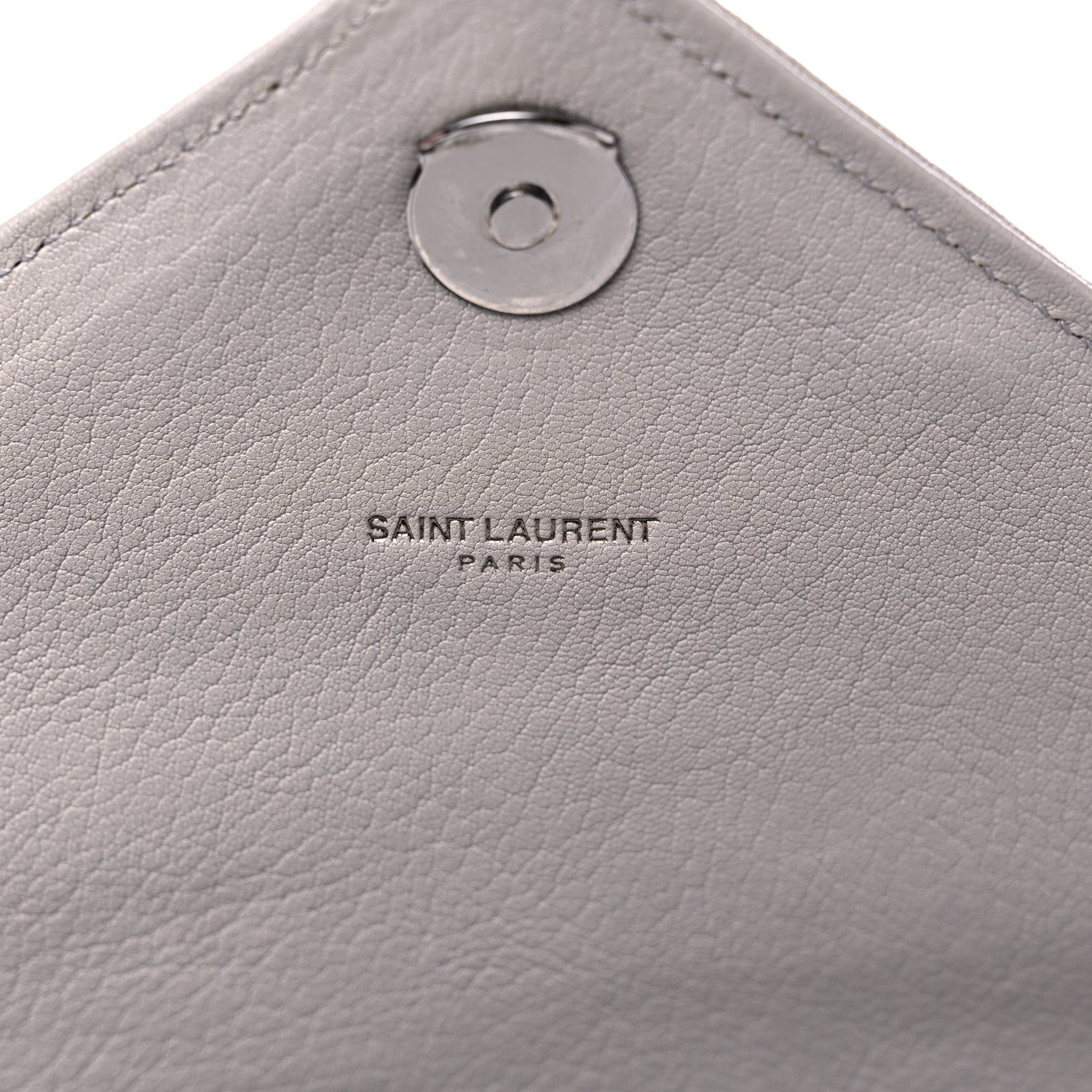 Saint Laurent Sheepskin Matelasse Chevron Monogram Large College Satchel Light Grey 8 of 15