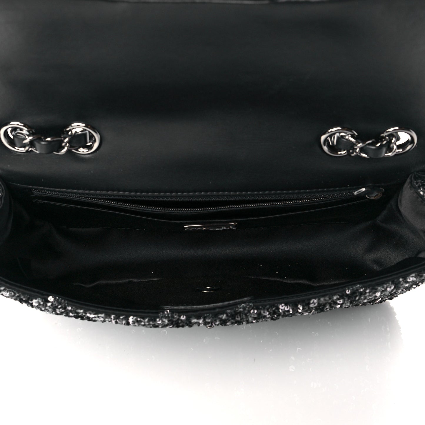 Sequin Small Single Flap Silver