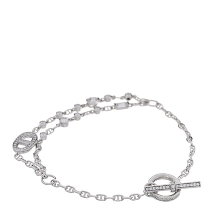 Hermes 18K White Gold Diamond Chaine d'Ancre Fancy Bracelet 2 of 4