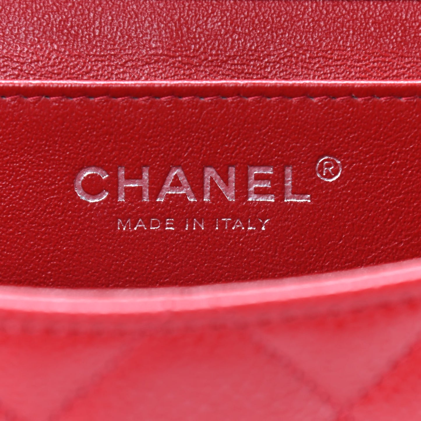 Caviar Quilted Clutch With Chain Flap Red