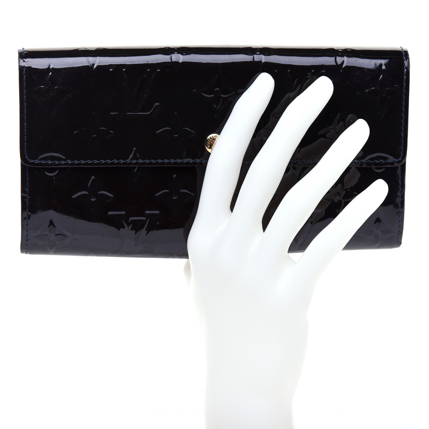 Louis Vuitton Vernis Sarah Wallet Blue Infini 2 of 7