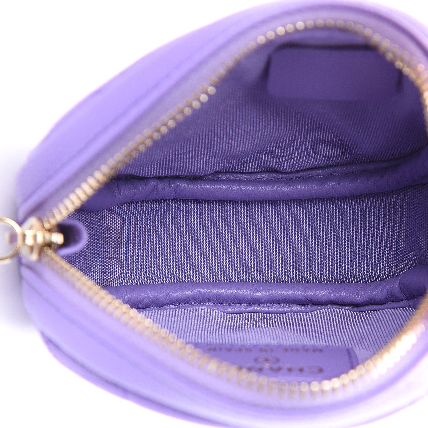 Chanel Caviar Quilted Zip Around Classic Coin Purse Purple 4 of 7