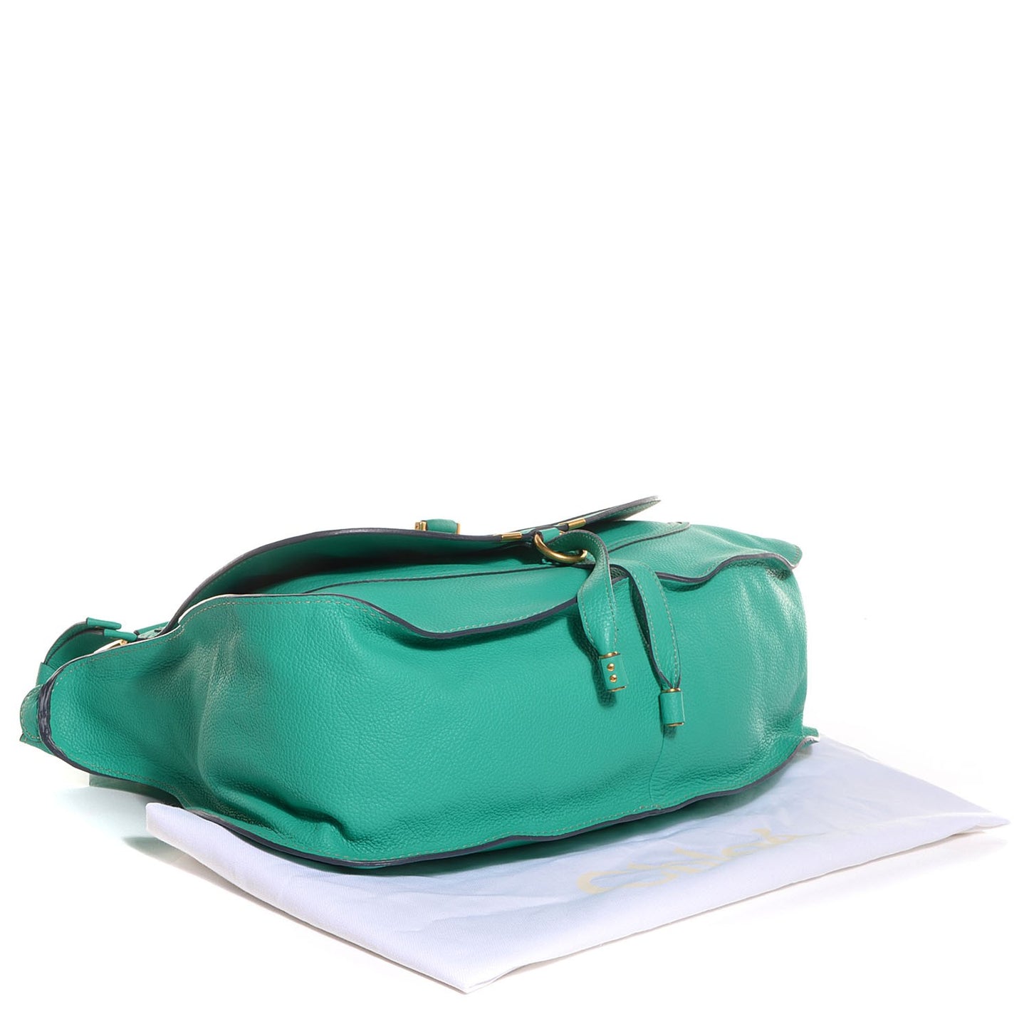 Calfskin Large Marcie Satchel Jade Green