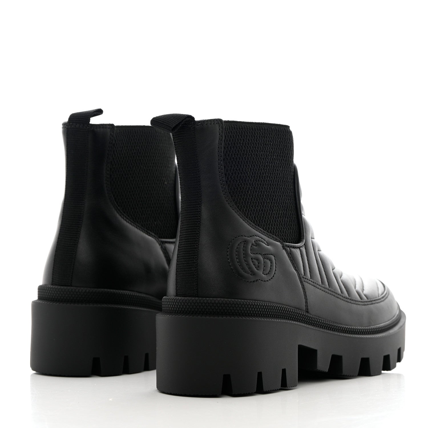 Gucci Calfskin Nappa Matelasse Frances Chelsea Boots 35 Black 4 of 11