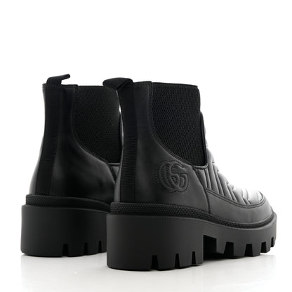 Gucci Calfskin Nappa Matelasse Frances Chelsea Boots 35 Black 4 of 11