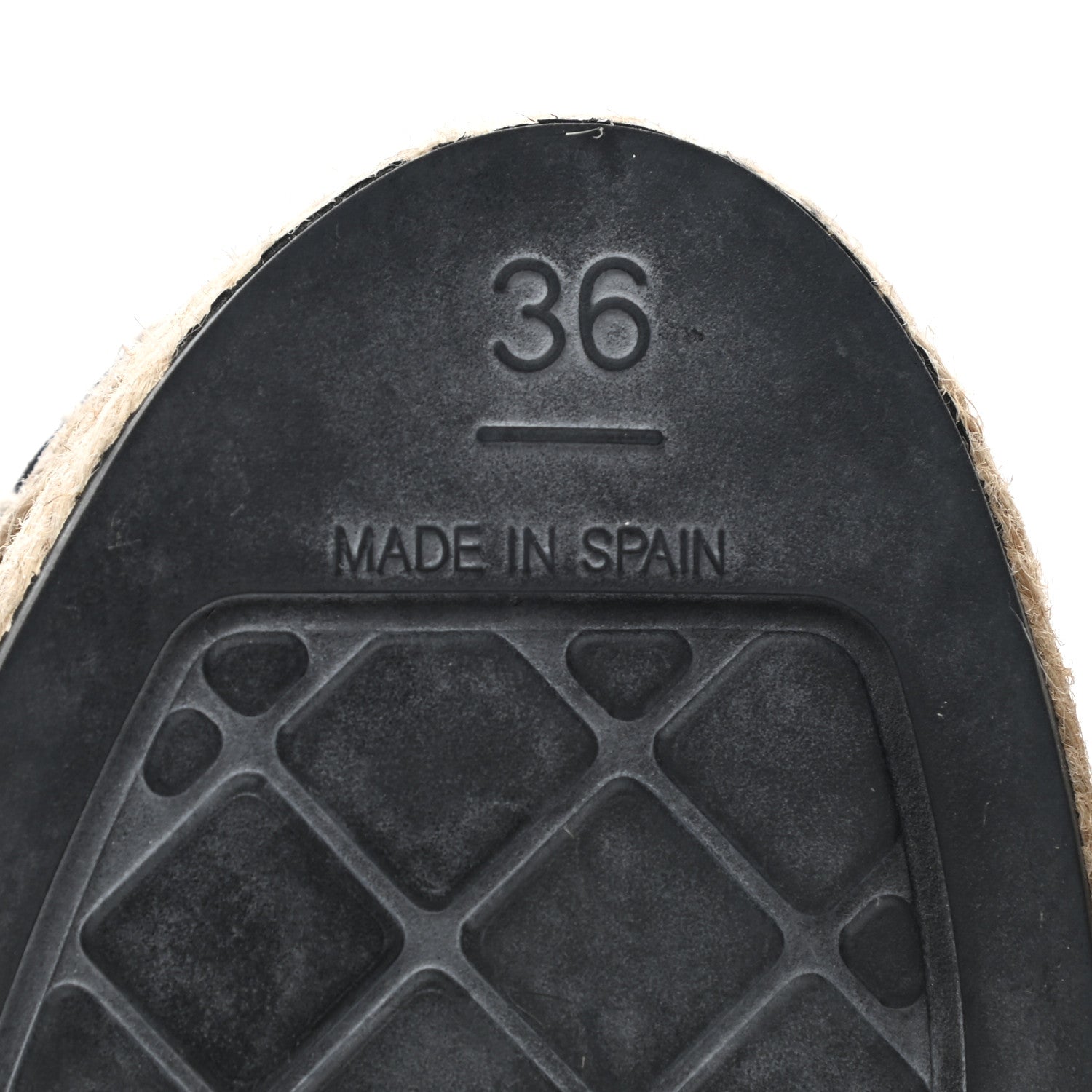 Chanel Lambskin Shiny Calfskin CC Espadrilles 36 Black Beige 7 of 9