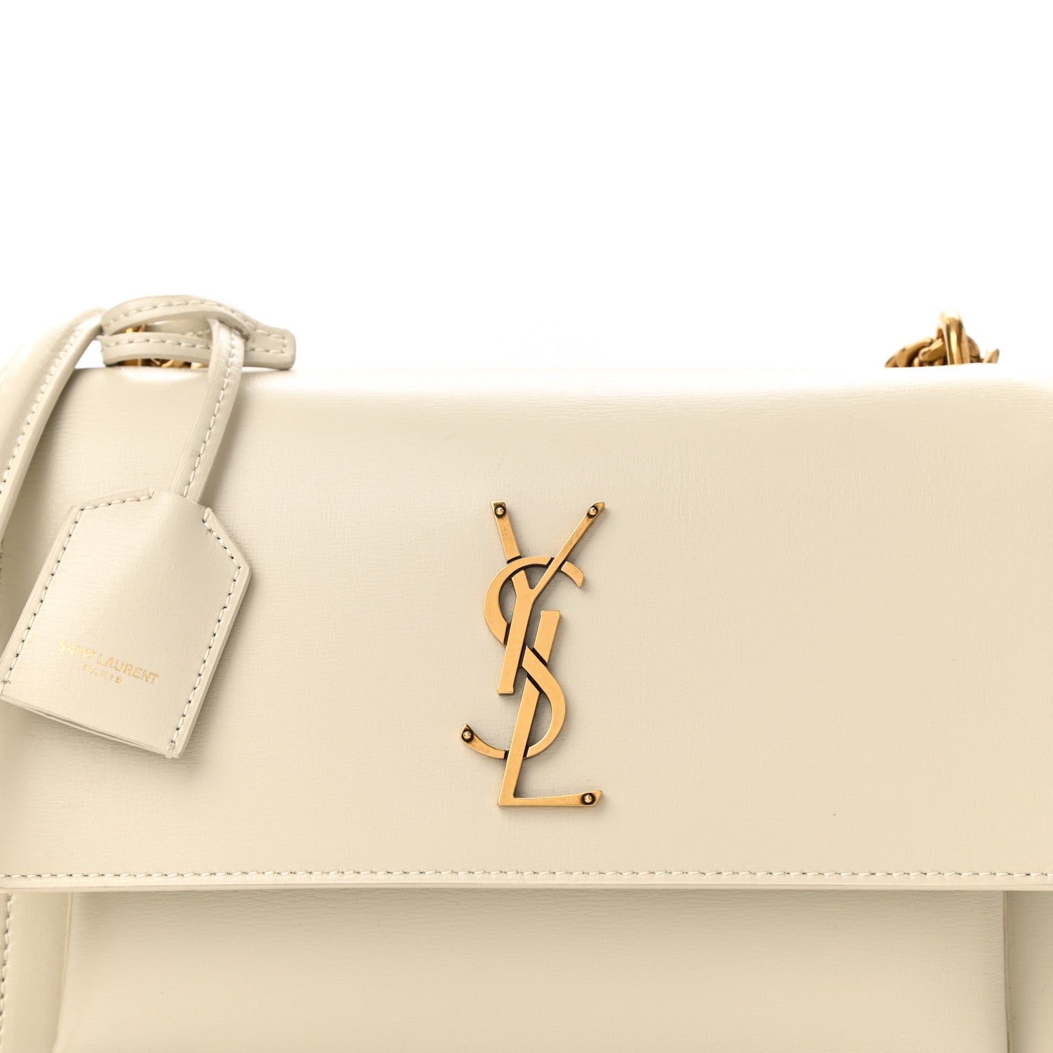 Saint Laurent Calfskin Medium Monogram Sunset Blanc Vintage 8 of 11
