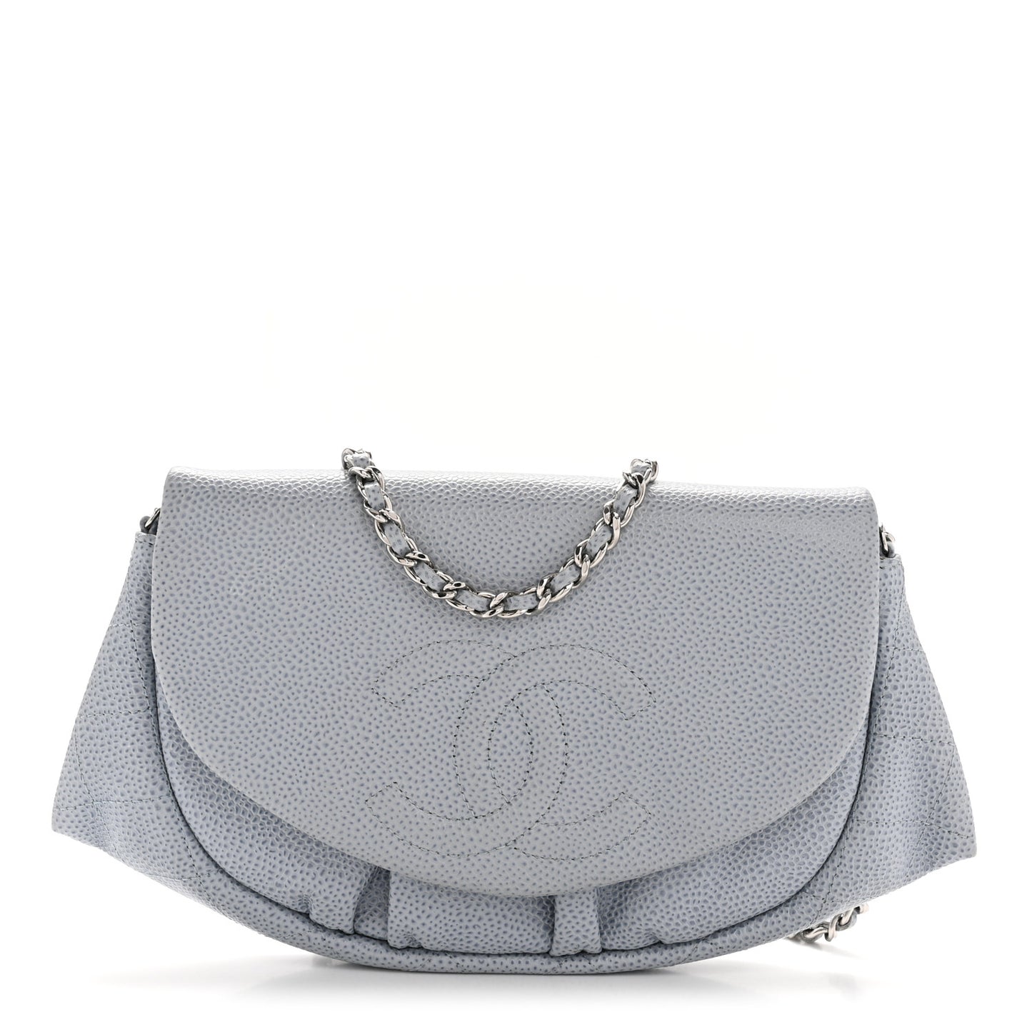 Caviar Half Moon Wallet On Chain WOC Light Blue