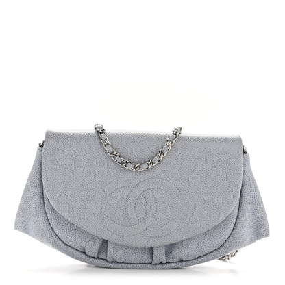 Chanel Caviar Half Moon Wallet On Chain WOC Light Blue 1 of 11