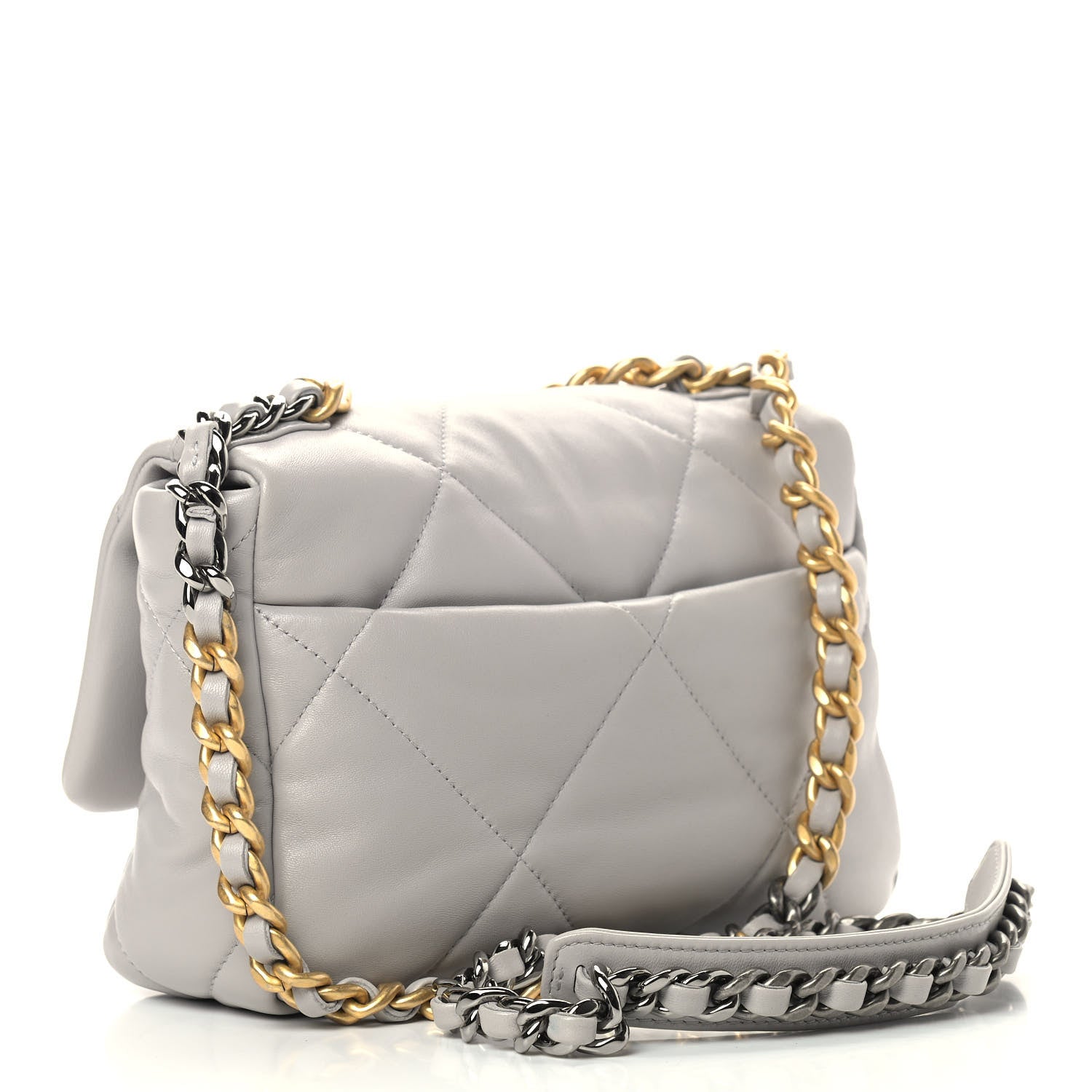Chanel Lambskin Quilted Medium Chanel 19 Flap Grey 3 of 9