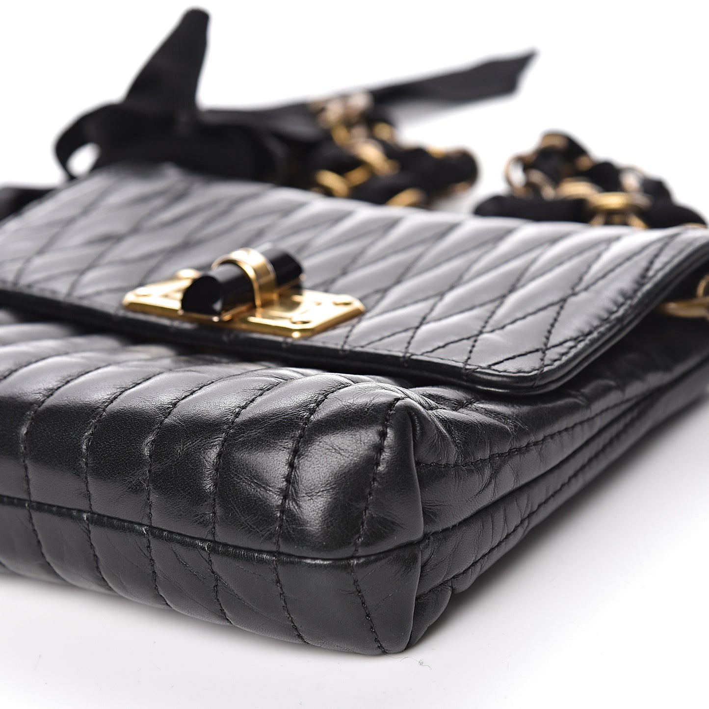 Lambskin Quilted Mini Happy Pop Crossbody Black