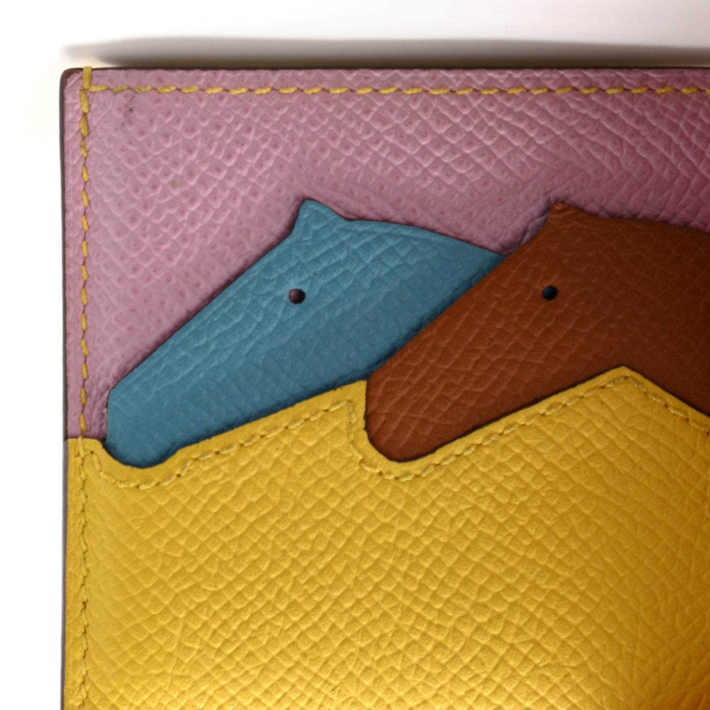 Epsom Les Petits Chevaux Card Holder Jaune De Naples Mauve Sylvestre Gold Bleu Du Nord