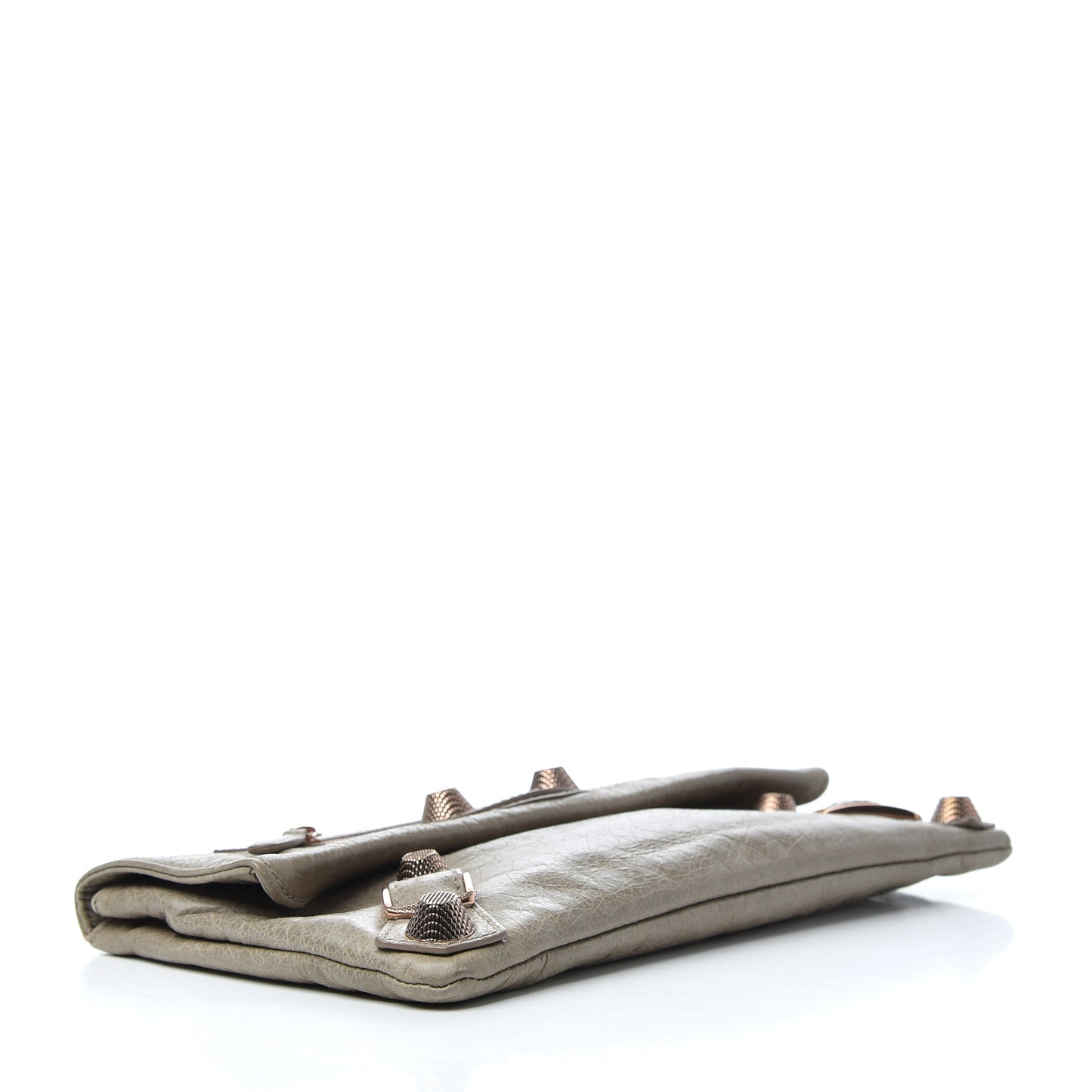 Agneau Giant 21 Gold Hardware Envelope Clutch Gris Glace