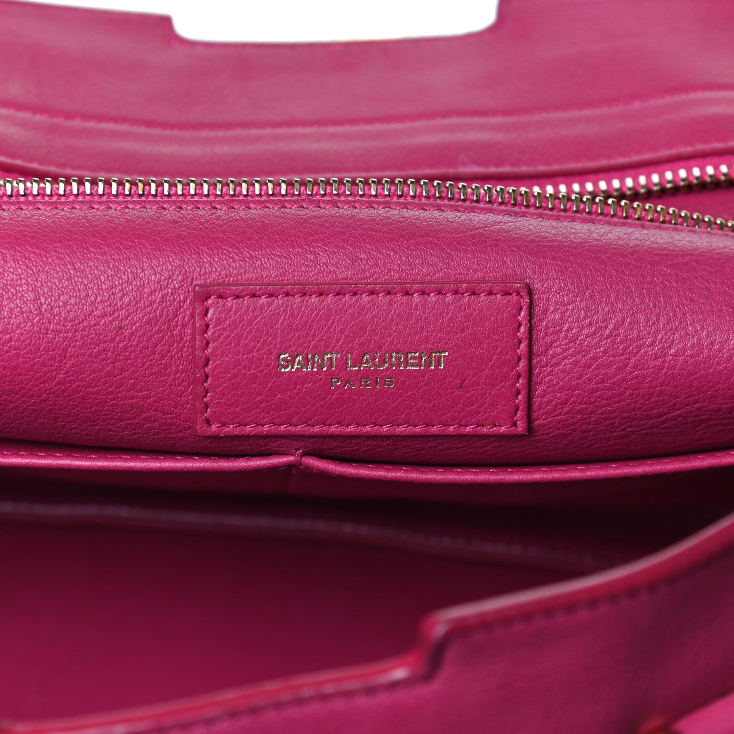 Saint Laurent Calfskin Medium Classic Y Cabas Fuchsia 10 of 34
