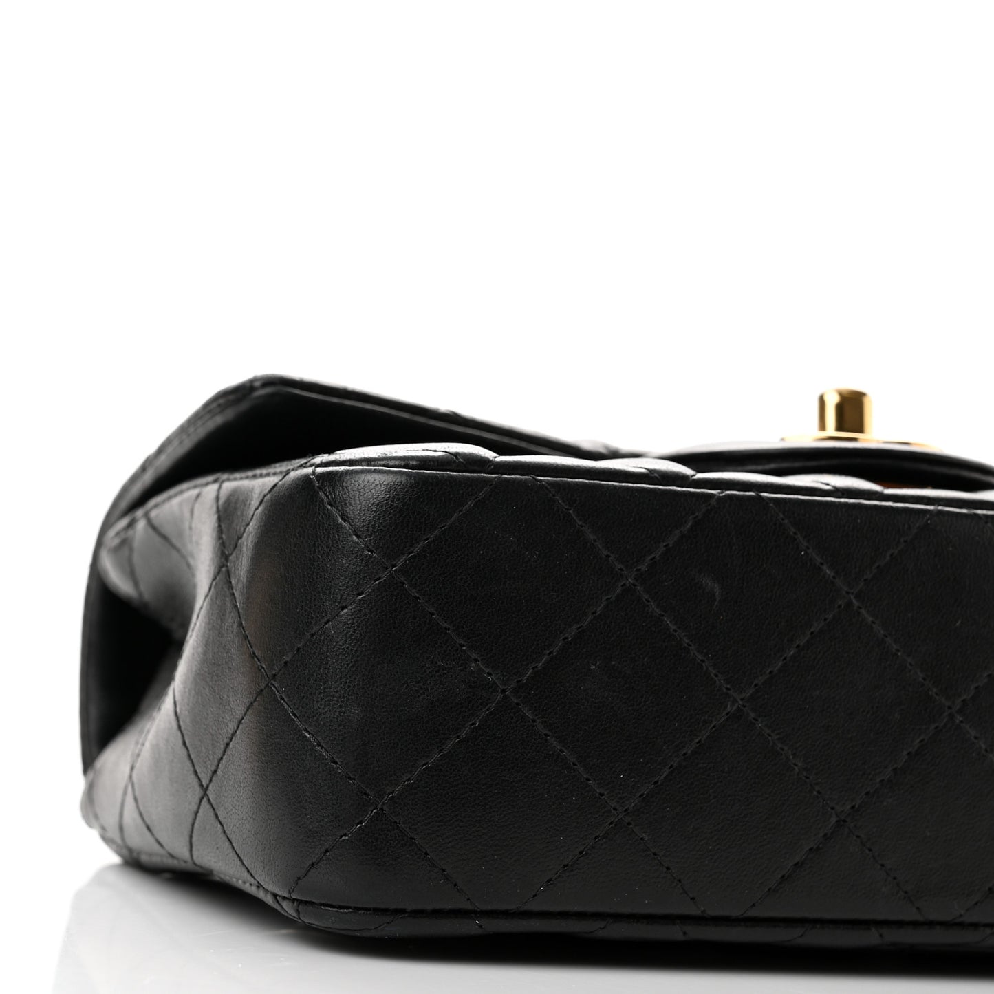 Lambskin Quilted Mini Rectangular Flap Black