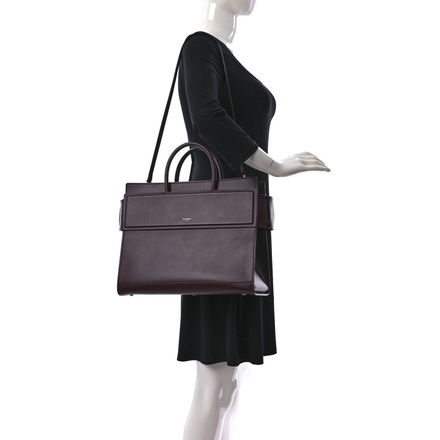 Smooth Calfskin Medium Horizon Satchel Oxblood