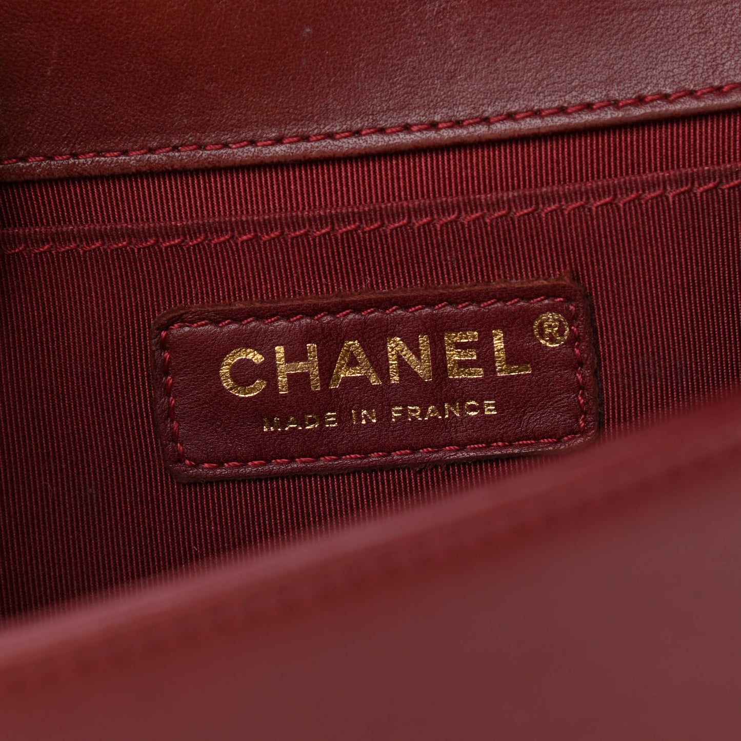 Lambskin Quilted Medium Boy Flap Dark Red